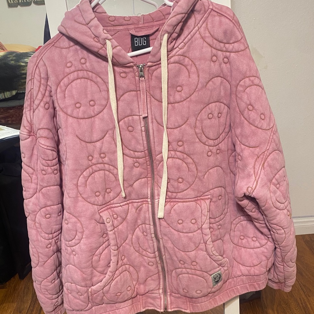 BDG Pink Smiley/Sad Jacket